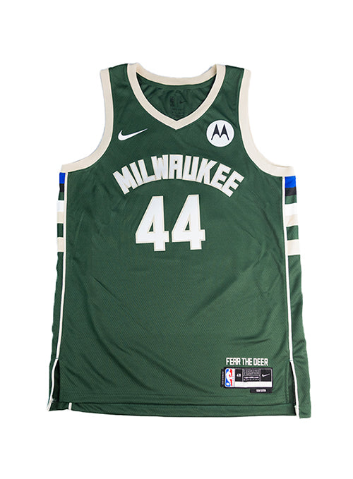 Signed Nike 2022 Icon Edition Andre Jackson Jr. Milwaukee Bucks Swingman Jersey-front