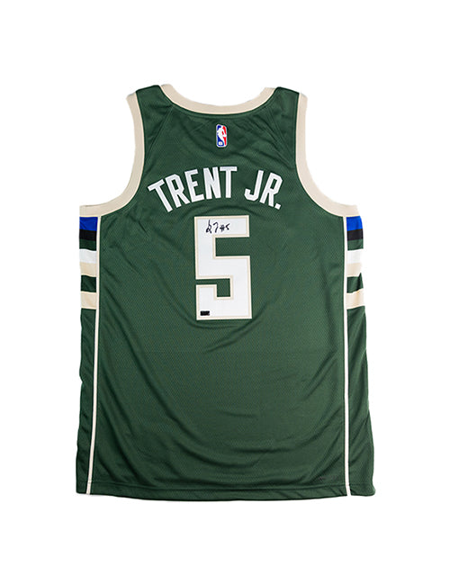 Signed Nike 2022 Icon Edition Gary Trent Jr. Milwaukee Bucks Swingman Jersey-back