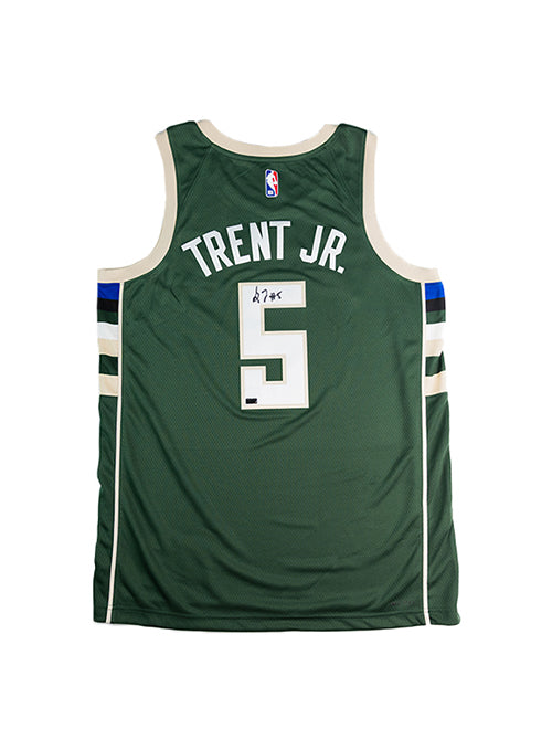 Signed Nike 2022 Icon Edition Gary Trent Jr. Milwaukee Bucks Swingman Jersey-back