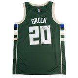 Signed Nike 2022 Icon Edition AJ Green Milwaukee Bucks Swingman Jersey-back