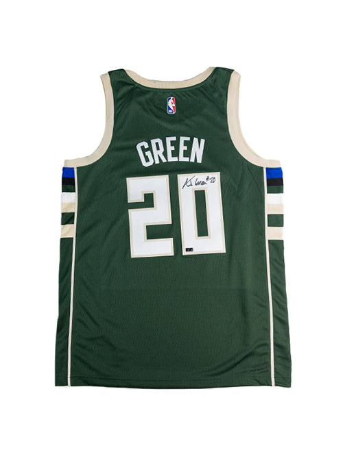 Signed Nike 2022 Icon Edition AJ Green Milwaukee Bucks Swingman Jersey-back