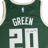 Signed Nike 2022 Icon Edition AJ Green Milwaukee Bucks Swingman Jersey-signature
