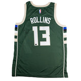Signed Nike 2022 Icon Edition Ryan Rollins Milwaukee Bucks Swingman Jersey-back