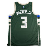 Signed Nike 2022 Icon Edition Kevin Porter Jr. Milwaukee Bucks Swingman Jersey-back
