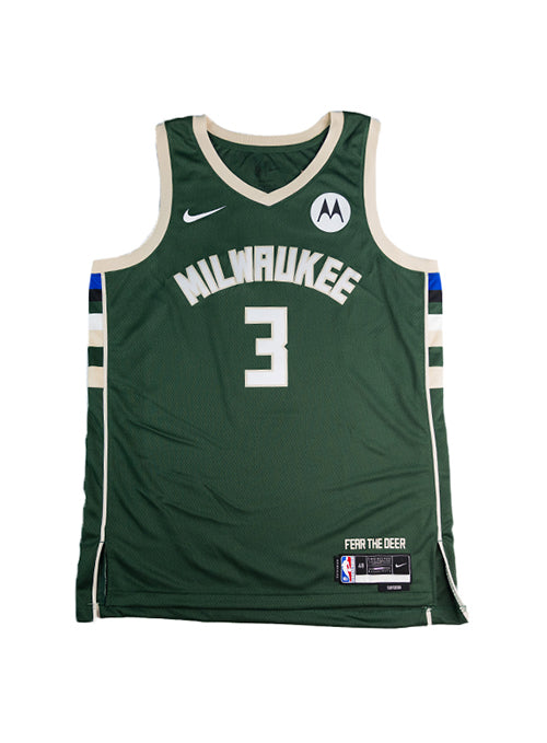 Signed Nike 2022 Icon Edition Kevin Porter Jr. Milwaukee Bucks Swingman Jersey0front