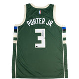 Signed Nike 2022 Icon Edition Kevin Porter Jr. Milwaukee Bucks Swingman Jersey-back