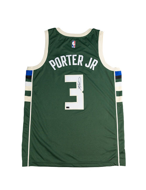 Signed Nike 2022 Icon Edition Kevin Porter Jr. Milwaukee Bucks Swingman Jersey-back