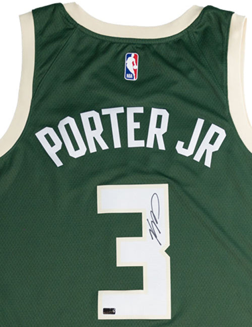 Signed Nike 2022 Icon Edition Kevin Porter Jr. Milwaukee Bucks Swingman Jersey-signature