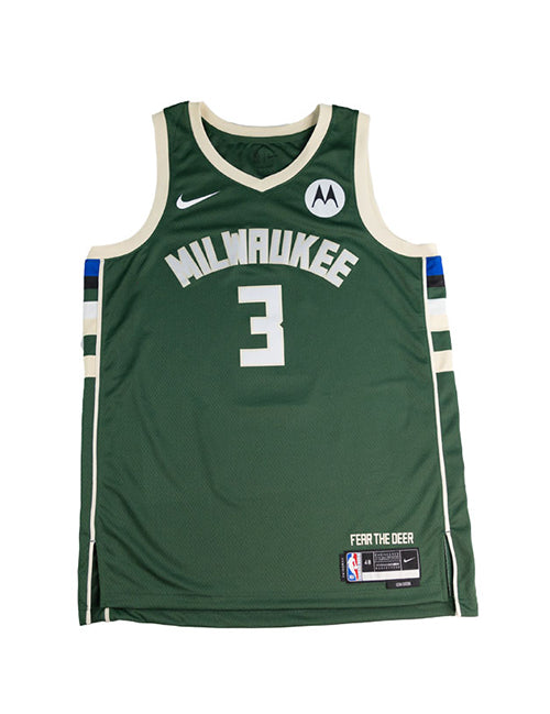 Signed Nike 2022 Icon Edition Kevin Porter Jr. Milwaukee Bucks Swingman Jersey-front