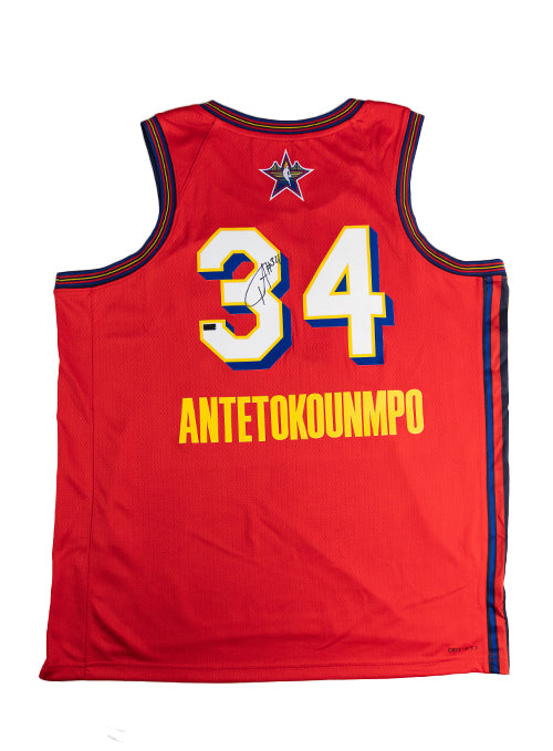 Signed Jordan 2025 All-Star Giannis Antetokounmpo Milwaukee Bucks Swingman Jersey-back