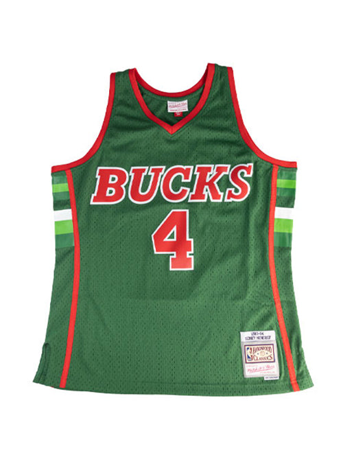 Signed Mitchell & Ness HWC '83 Sidney Moncrief Milwaukee Bucks Swingman Jersey-front 
