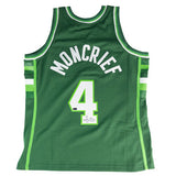 Signed Mitchell & Ness HWC '88 Sidney Moncrief Milwaukee Bucks Swingman Jersey-back