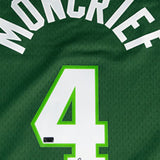 Signed Mitchell & Ness HWC '88 Sidney Moncrief Milwaukee Bucks Swingman Jersey-signature