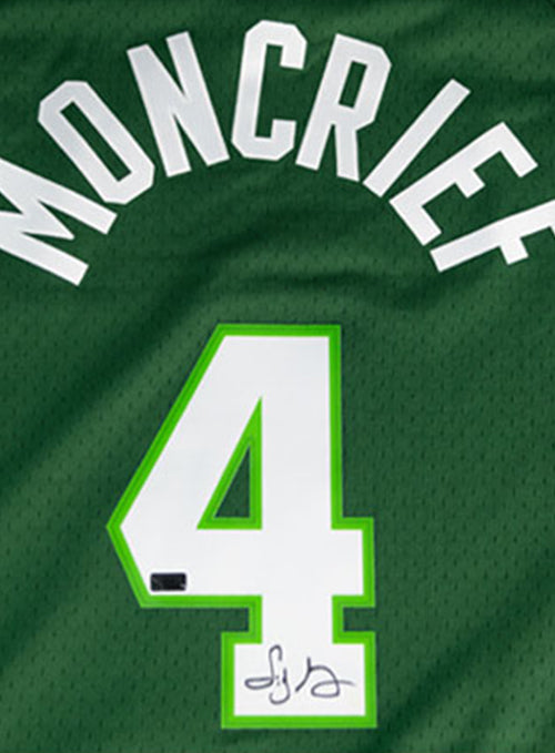 Signed Mitchell & Ness HWC '88 Sidney Moncrief Milwaukee Bucks Swingman Jersey-signature
