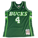 Signed Mitchell & Ness HWC '88 Sidney Moncrief Milwaukee Bucks Swingman Jersey-front