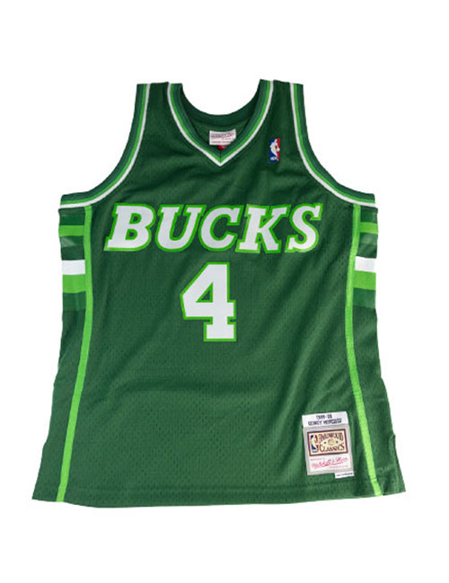 Signed Mitchell & Ness HWC '88 Sidney Moncrief Milwaukee Bucks Swingman Jersey-front