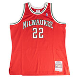 Signed Mitchell & Ness HWC '08 Michael Redd Milwaukee Bucks Swingman Jersey-front