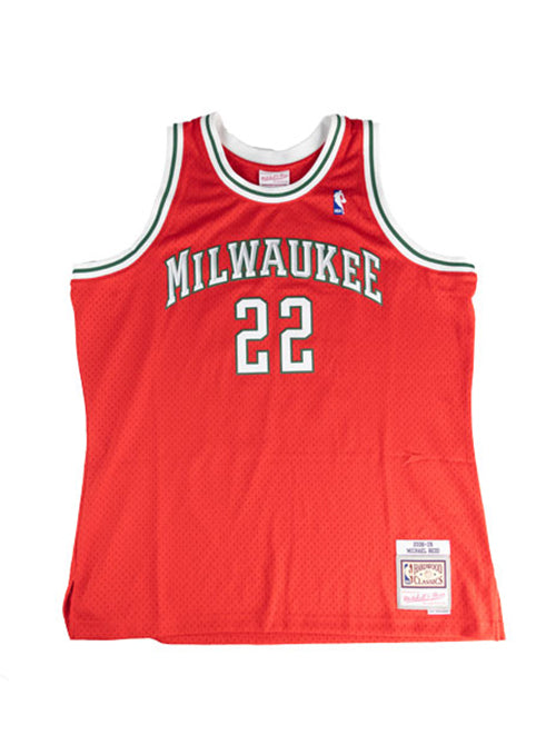 Signed Mitchell & Ness HWC '08 Michael Redd Milwaukee Bucks Swingman Jersey-front
