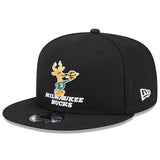 New Era 9Fifty HWC '68 Black Milwaukee Bucks Snapback Hat-left