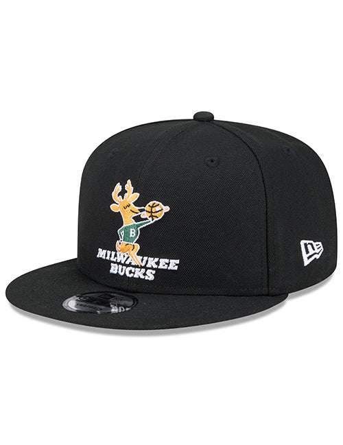 New Era 9Fifty HWC '68 Black Milwaukee Bucks Snapback Hat-left