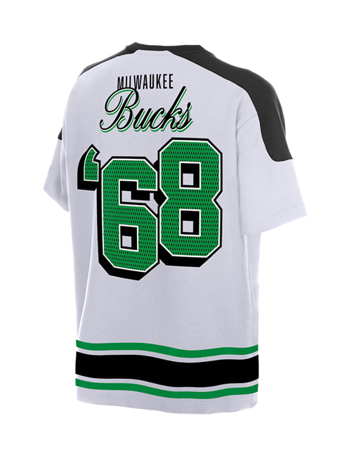 New Era Classics Stripe Milwaukee Bucks T-Shirt-back