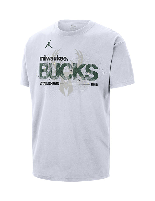 Jordan Spray Paint Statement Milwaukee Bucks T-Shirt-front