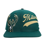 Pro Standard Living Large Green Milwaukee Bucks Snapback Hat-front