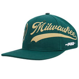 Pro Standard Living Large Green Milwaukee Bucks Snapback Hat-angled left