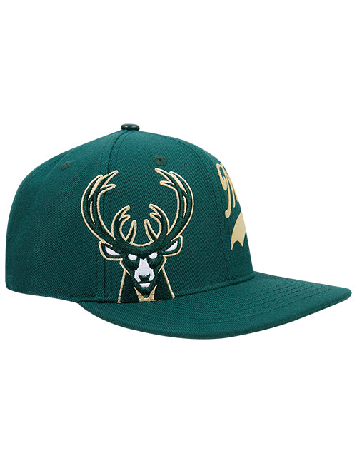 Pro Standard Living Large Green Milwaukee Bucks Snapback Hat-angled right