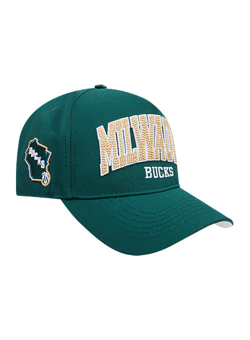 Pro Standard City Arch Milwaukee Bucks Wool Snapback Hat-right
