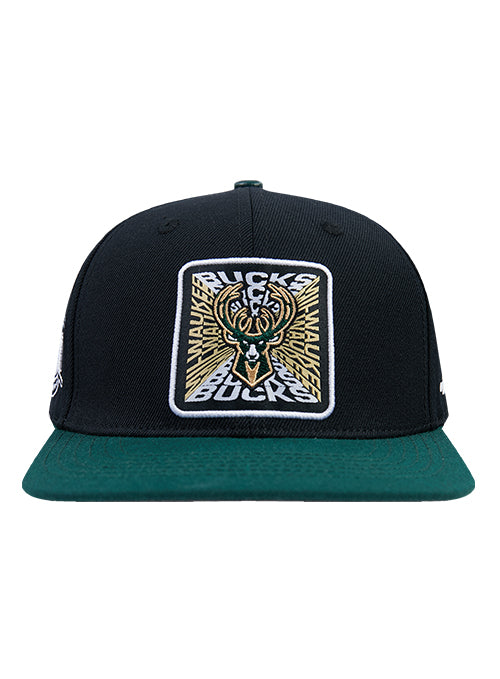 Pro Standard Vision Milwaukee Bucks Wool Snapback Hat-front