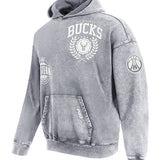 Pro Standard Street Team Milwaukee Bucks Drop Shoulder Hooded Sweatshirt-angled front