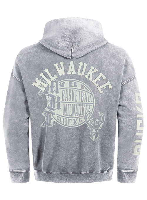 Pro Standard Street Team Milwaukee Bucks Drop Shoulder Hooded Sweatshirt-back