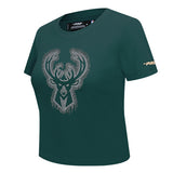 Women's Pro Standard Legacy Milwaukee Bucks Slim T-Shirt-angled front