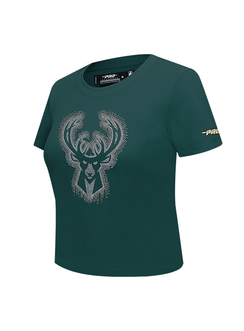 Women's Pro Standard Legacy Milwaukee Bucks Slim T-Shirt-angled front