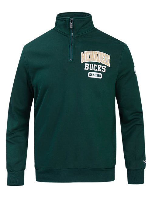 Pro Standard City Arch Milwaukee Bucks 1/4-Zip Sweatshirt-front