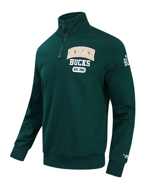 Pro Standard City Arch Milwaukee Bucks 1/4-Zip Sweatshirt-angled front