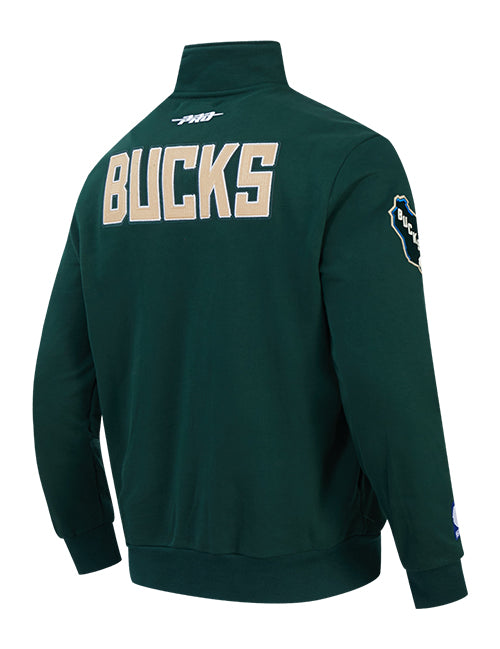Pro Standard City Arch Milwaukee Bucks 1/4-Zip Sweatshirt-angled back