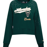 Women's Pro Standard Legacy Milwaukee Bucks Crewneck Sweatshirt-front