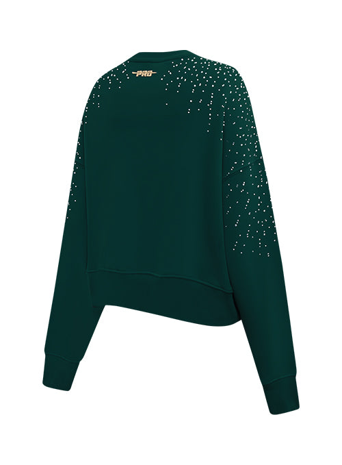 Women's Pro Standard Legacy Milwaukee Bucks Crewneck Sweatshirt-angled back