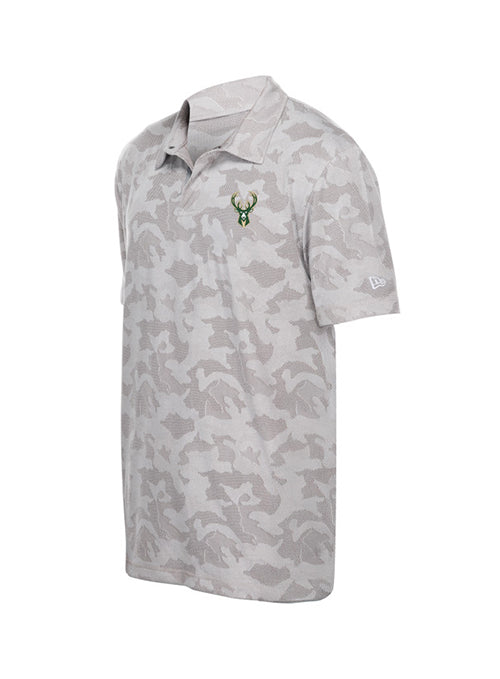 New Era Adventure Milwaukee Bucks Polo T-Shirt-front