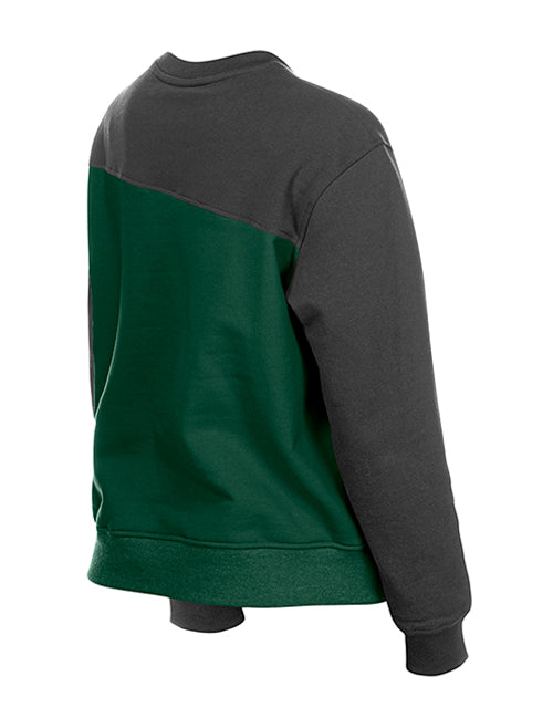 Women's New Era Game Day Slash Milwaukee Bucks Crewneck Sweatshirt-back