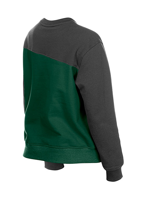 Women's New Era Game Day Slash Milwaukee Bucks Crewneck Sweatshirt-back