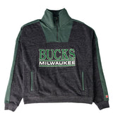 Women's Homage Wordmark Milwaukee Bucks 1/4 Zip Sweatshirt