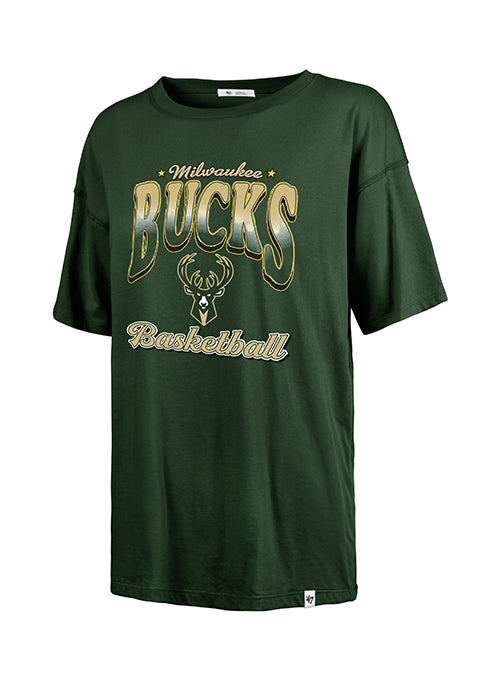 Women's '47 Brand Sadie Vibe Check Milwaukee Bucks T-Shirt-front