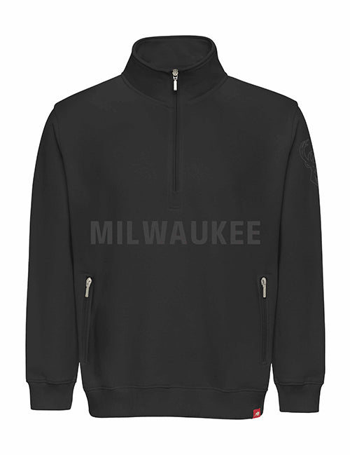 Sportiqe Sainz Court Club Milwaukee Bucks 1/4 Zip Sweatshirt