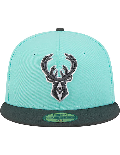 New Era 59Fifty Two Toned Color Pack Mint Milwaukee Bucks Fitted Hat-front