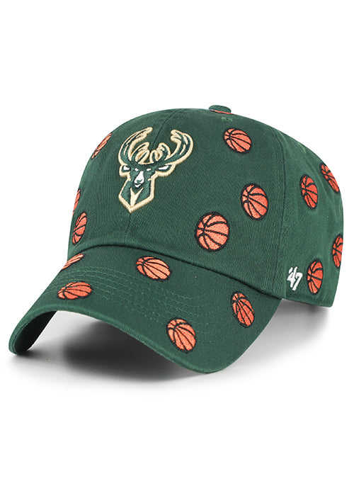 '47 Brand Confetti Basketball Clean Up Milwaukee Bucks Adjustable Hat-front