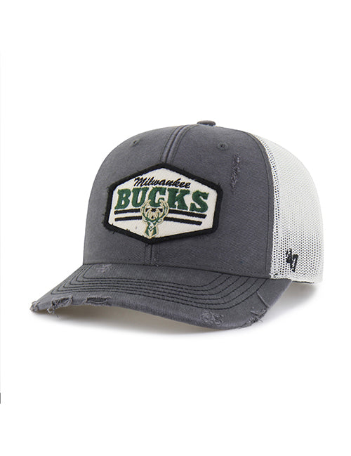 '47 Brand Well Worn Milwaukee Bucks Trucker Adjustable Hat-front
