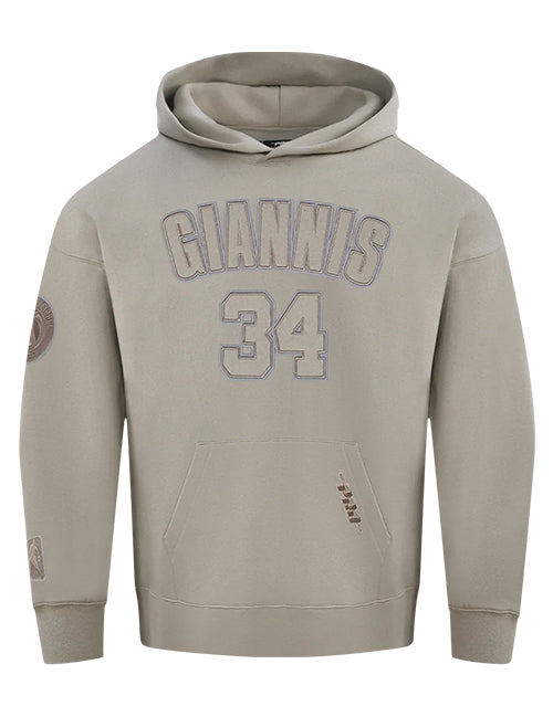 Pro Standard Neutral Giannis Antetokounmpo Milwaukee Bucks Sweatshirt-front